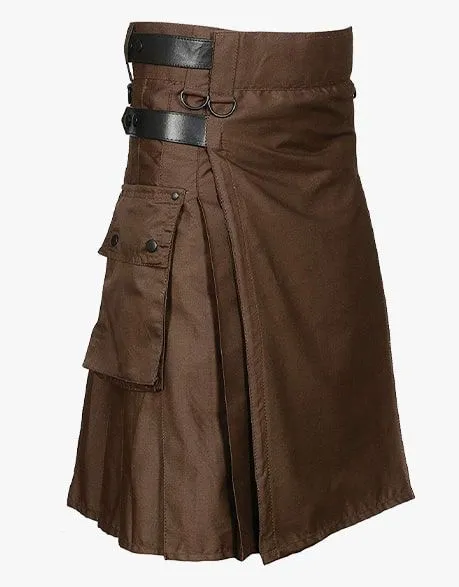 Best Brown Deluxe Utility Kilt Custom Made for Sale
