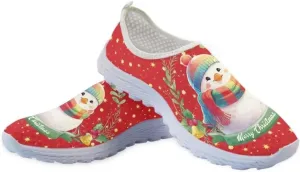 Jeiento Lightweight Christmas Walking Shoes Tennis Shoes for Women Men Mesh Workout Casual Shoes Athletic Footwear