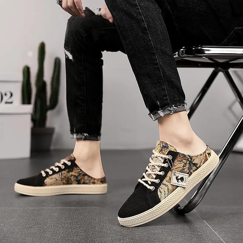 Men Trendy Sneaker, Comfortable Non-Slip Rubber Sole Slippers, Spring and Summer Footwear, Suitable for Outdoors, Work
