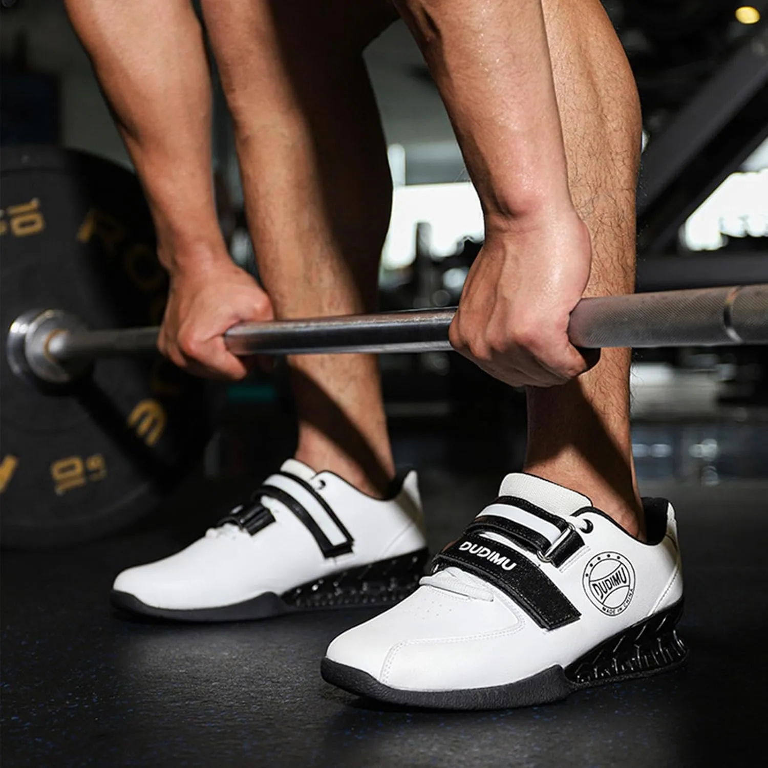 Powerlifting Shoes for Mens Squat Heavy Weightlifting Training Footwear Rubber Non-Slip Sole for Gym Deadlifting