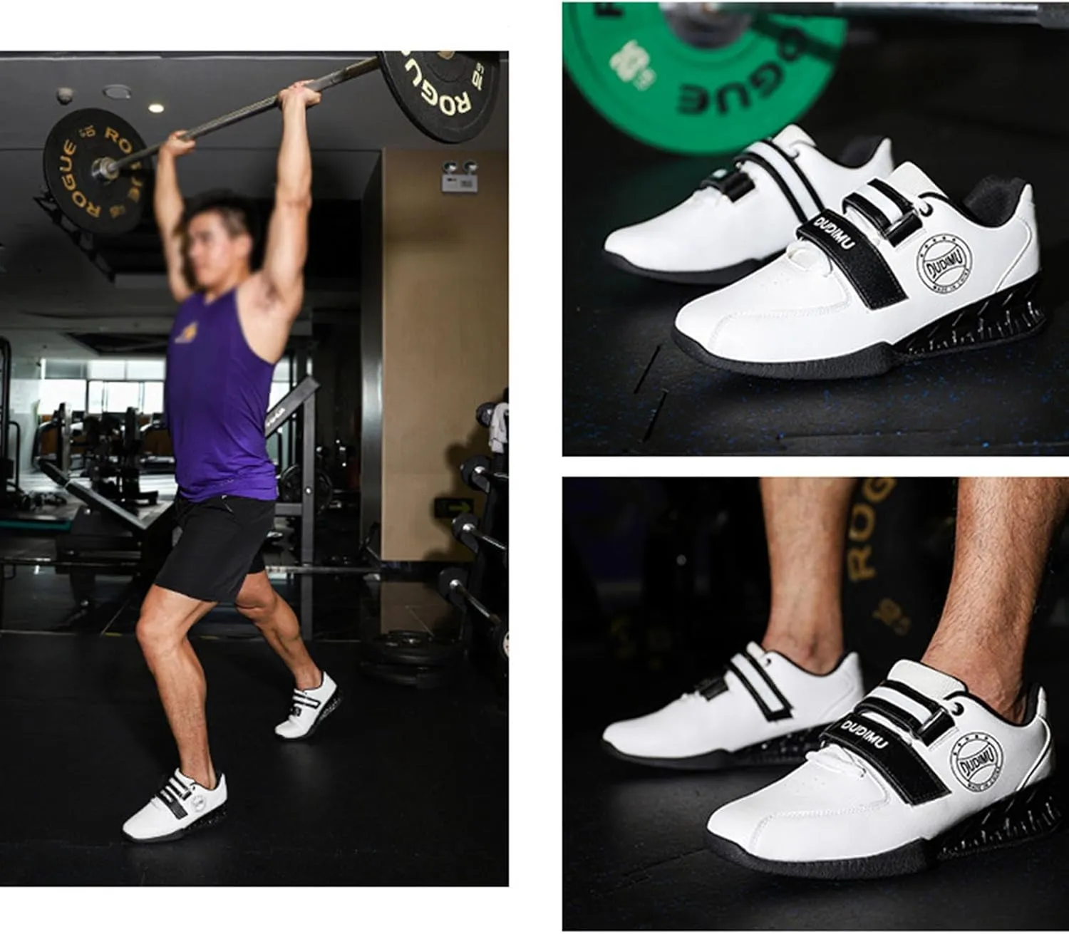 Powerlifting Shoes for Mens Squat Heavy Weightlifting Training Footwear Rubber Non-Slip Sole for Gym Deadlifting