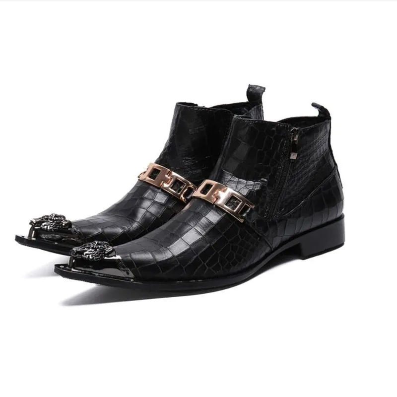 Snakeskin Chic Western Ankle Boots