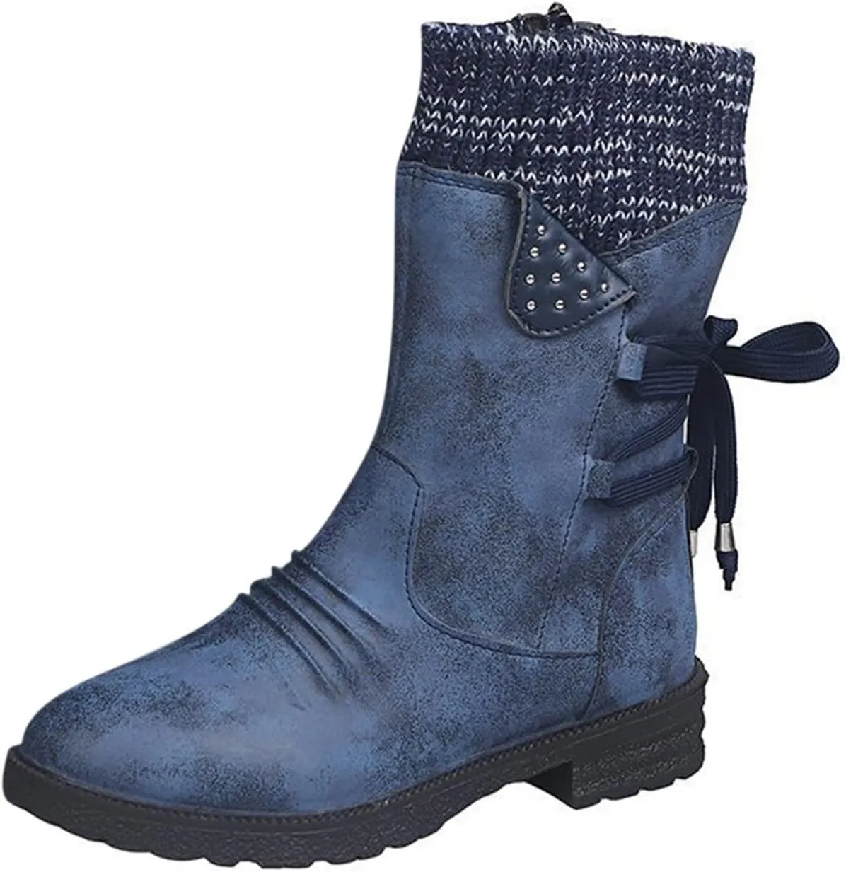 Women's Snow Winter Boots Mid Calf Warm Faux Fur Lined Lace Up Anti-slip Outdoor Boots Women's Snow Boots