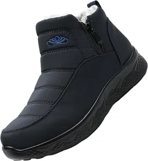 Womens Winter Boots with Zipper Adults Snow Booties Womens Mens Shoes Slip On Barefoot Shoes Grounded Footwear Hiking Mens Running Shoes Mens Winter Booties