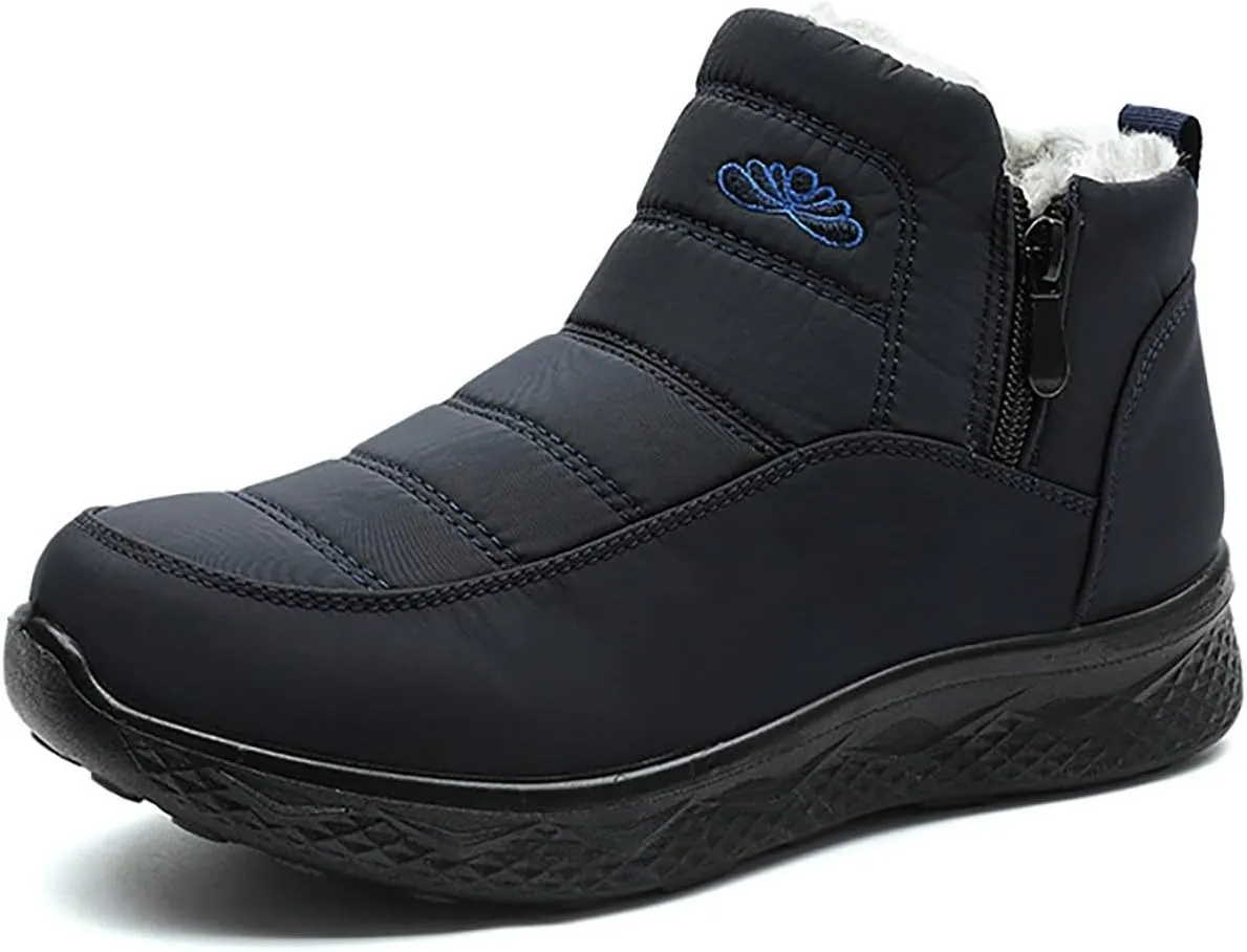 Womens Winter Boots with Zipper Adults Snow Booties Womens Mens Shoes Slip On Barefoot Shoes Grounded Footwear Hiking Mens Running Shoes Mens Winter Booties