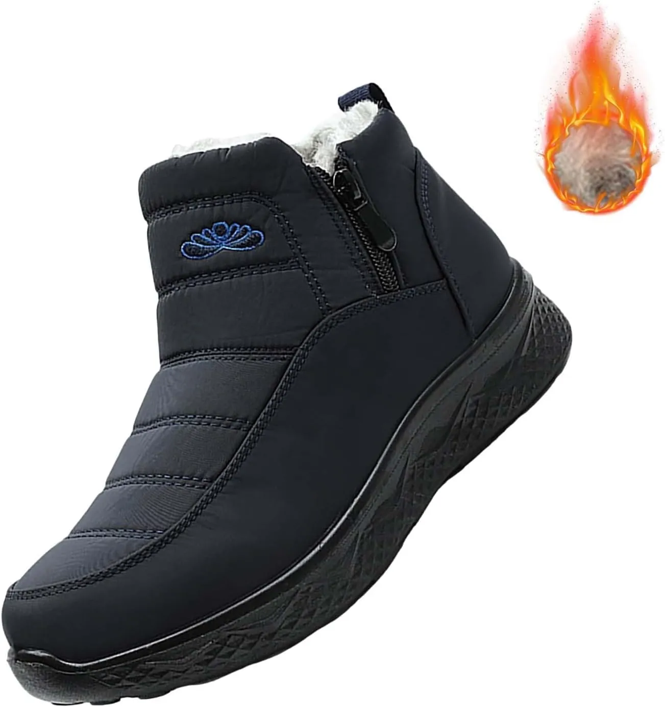 Womens Winter Boots with Zipper Adults Snow Booties Womens Mens Shoes Slip On Barefoot Shoes Grounded Footwear Hiking Mens Running Shoes Mens Winter Booties